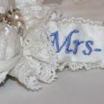 Ivory Garter Set / Bridal Garter - Luxury Rosebud..