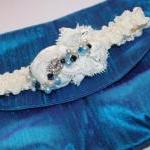 Ivory Garter Set / Bridal Garter - Something Blue..