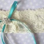 Bridal Garter - Simply Ribbon Chic - Ivory Lace..