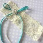 Bridal Garter - Simply Ribbon Chic - Ivory Lace..