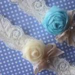 Simply Rosebuds And Bows Bridal Garter Set..