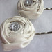 Ivory Silk Rosebud Bridal Hair Clip