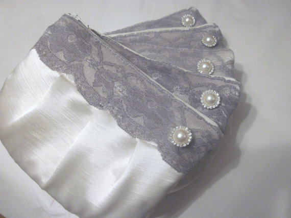 Wedding / Bridal / Bridesmaid Clutch - Ivory Clutch With Hidden Wristlet - Perfect Bridesmaid Gift (available In All Colours)