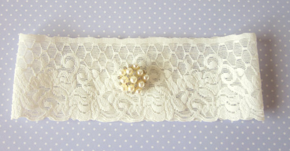 Bridal Garter - Ivory With Pearls - Special For Limited Time Only 15% Off