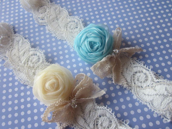 Simply Rosebuds And Bows Bridal Garter Set (including Toss Garter) -special For Limited Time Only 15% Off