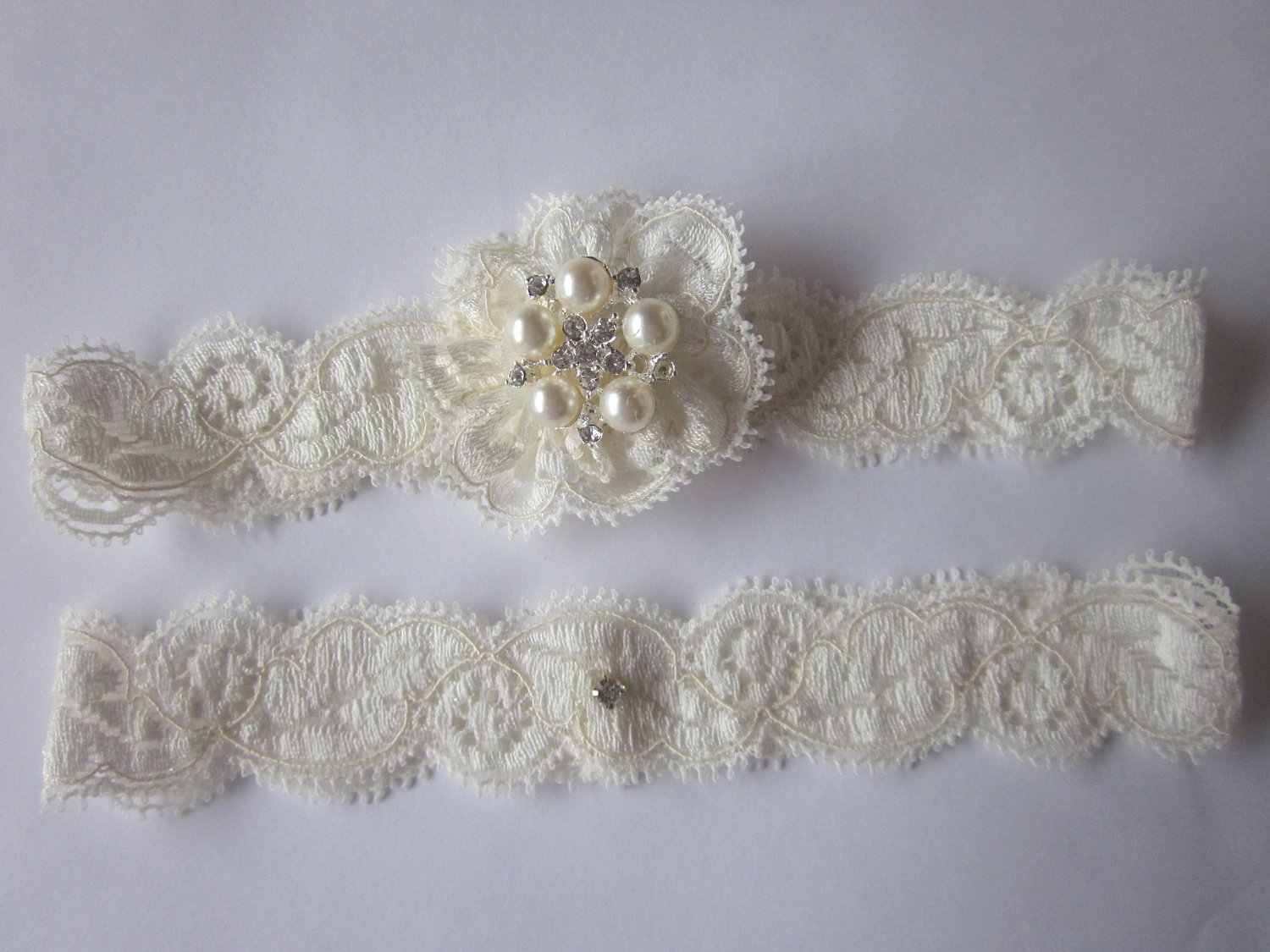 Ivory Garter Set Wedding Garter Simply Lace Bridal Garter Set On Luulla 